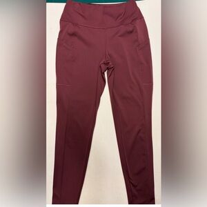 Soma Burgundy High-Waist Leggings with Side Pockets